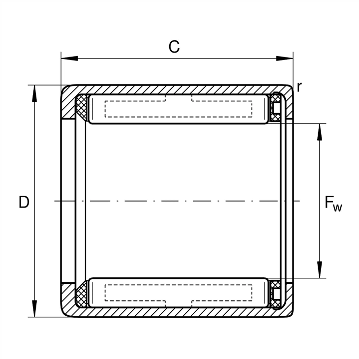 INA HFZ081208-L564 - Drawn Cup Roller Clutch Available
